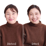 メイクレッスン後に落ち着いた美人系メイクに仕上がった40代女性のお客様（いわき市）
